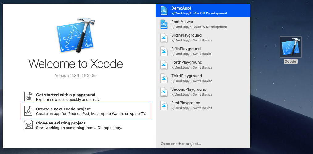 Welcome Screen XCode